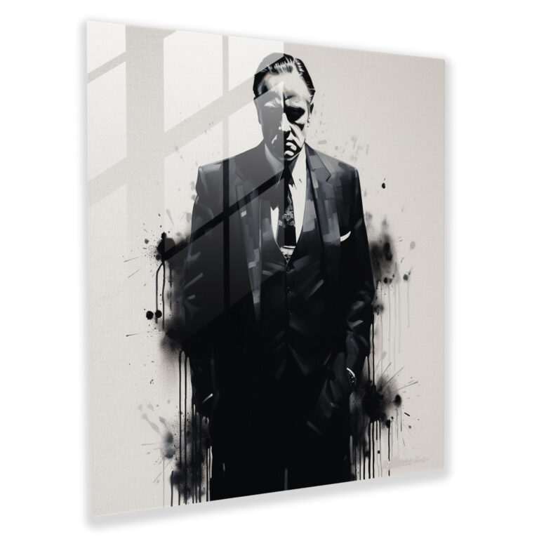 Monochrome Godfather Glass Print - Godfather, Wall Decoration, Sleek Design, Glass Print