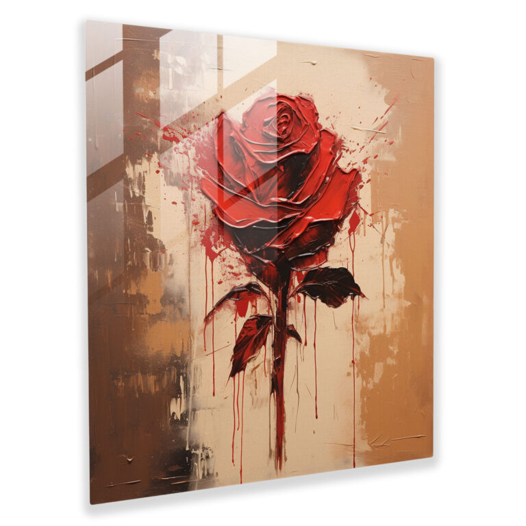 Godfather Abstract Red Glass Print - Godfather, Home Decoration, Red, Godfather