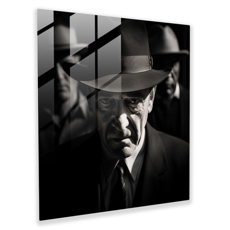 Godfather Glass Print - Intense Gaze Photography - Godfather, Modern Art, Photograph, Home Decoration