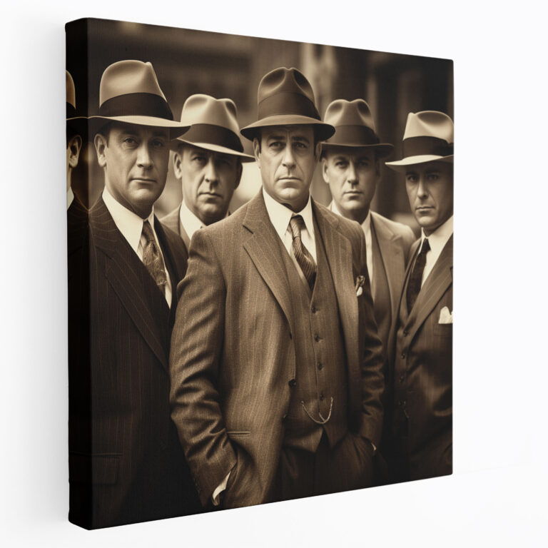 Godfather Vintage Sepia Photograph Canvas Print - Godfather, Suits, Sepia Photograph, Canvas