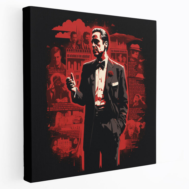 Godfather Retro-Style Illustration Canvas Print - Godfather, Retro-Style Illustration, Wall Decoration, Canvas