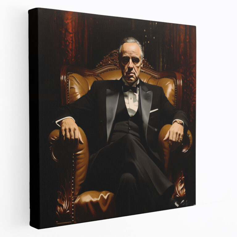 Godfather Realistic Oil Painting Canvas Print - Godfather, Realistic Oil Painting, Canvas, Wall Decoration
