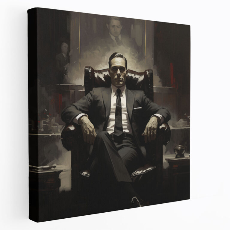 Godfather Canvas Print - Classic Black And White Mafia Boss - Godfather, Canvas Wall Art, Wall Decoration, Boss