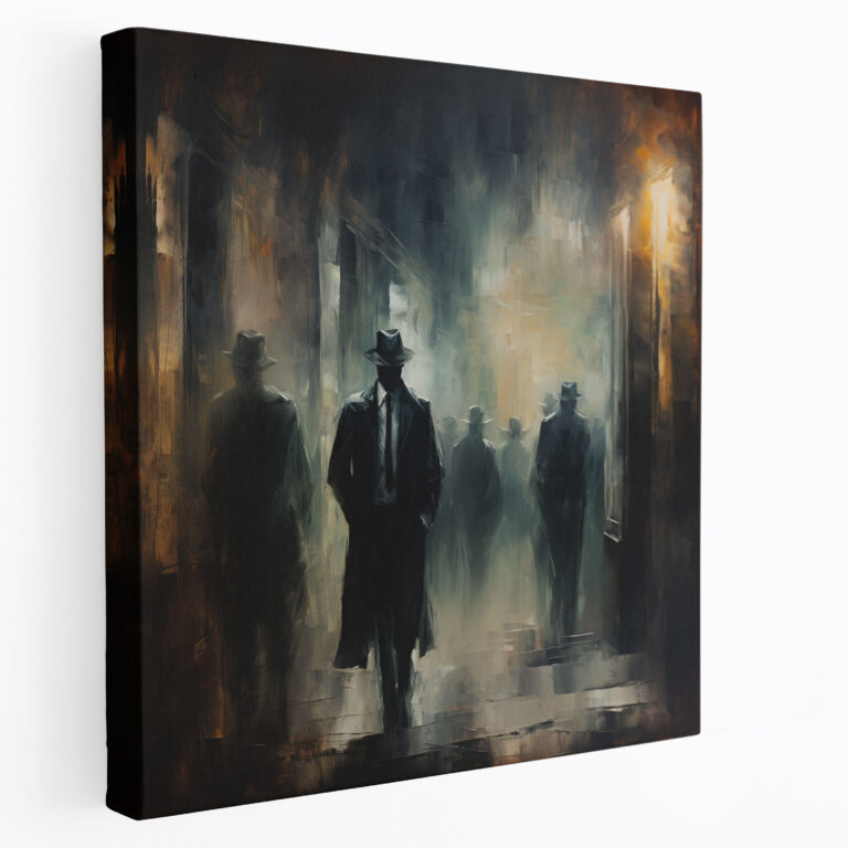 Godfather Abstract Impressionism Canvas Wall Art - Godfather, Dark Alley, Canvas Print, Blurred Figures