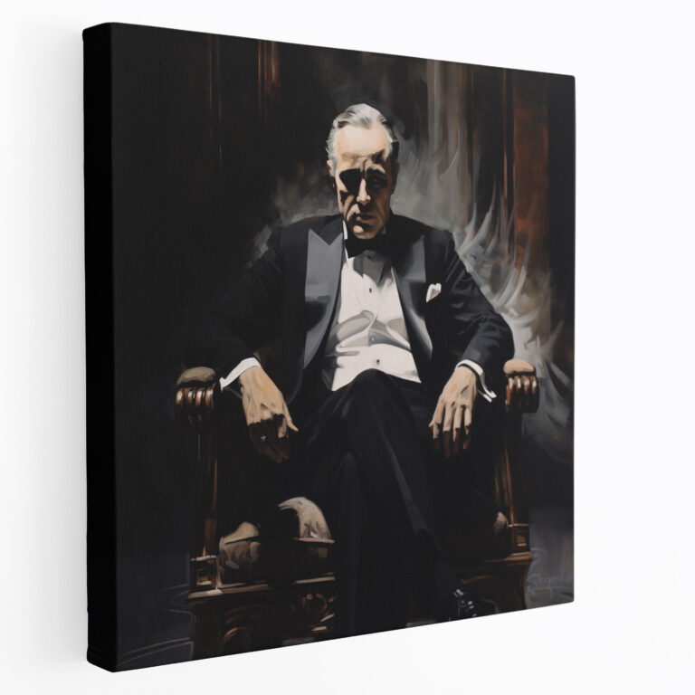Godfather Canvas Print - Classic Black And White Painting - Godfather, Wall Art, Canvas Wall Art, Wall Decoration