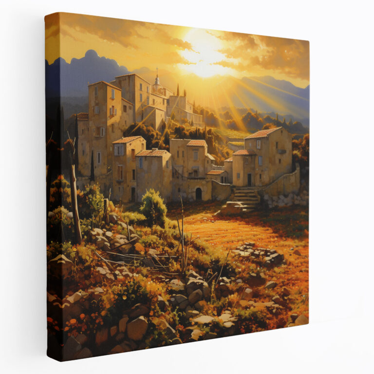 Godfather Canvas Print - Impressionist Sicilian Village - Godfather, Criminal Underworld, Canvas Wall Art, Impressionist Painting