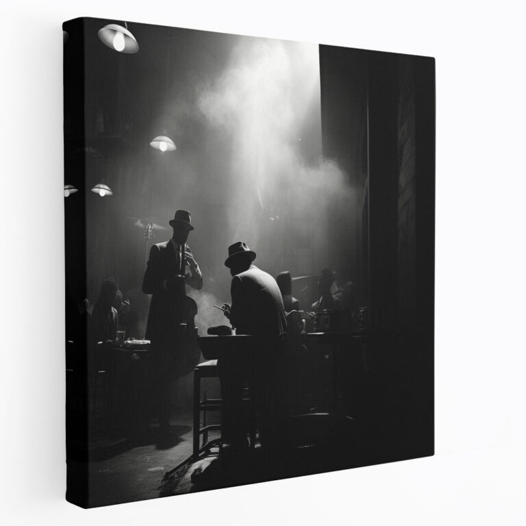 Godfather Canvas Print - Realistic Jazz Club - Godfather, Intrigue, Canvas Print, Realistic Black And White Photograph