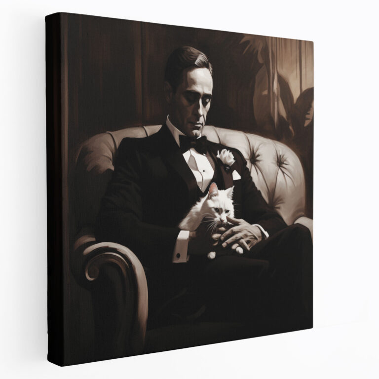 Godfather Canvas Print - Classic Black And White Illustration - Godfather, Wall Art, Canvas, Godfather