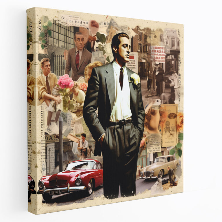 Godfather Canvas Print - Vintage-Inspired Collage - Godfather, Home Decoration, Canvas Wall Art, Canvas Print