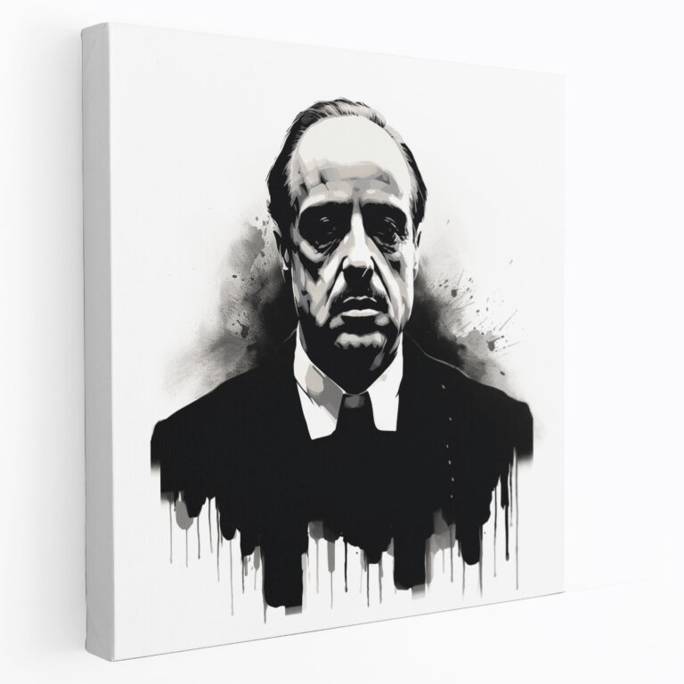 Godfather Canvas Print - Minimalist Black And White Sketch - Godfather, Canvas Print, Canvas, Canvas Wall Art