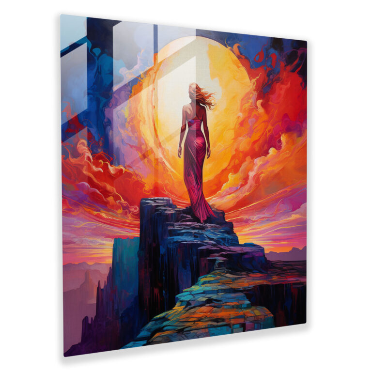Mesmerizing Abstract Glass Print - Goddess of Mountaintop