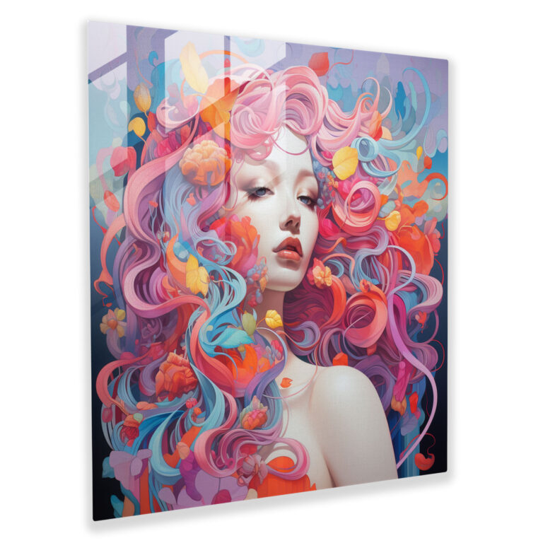 Enigmatic Persephone Glass Print - Contemporary Greek Mythology Wall Art - Mesmerizing Glass Wall Decoration