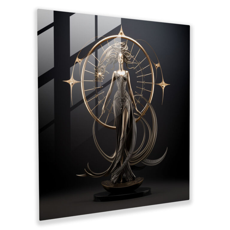 Hera's Regal Radiance Glass Print - Celestial Sculpture Glass Wall Art for Home Decoration