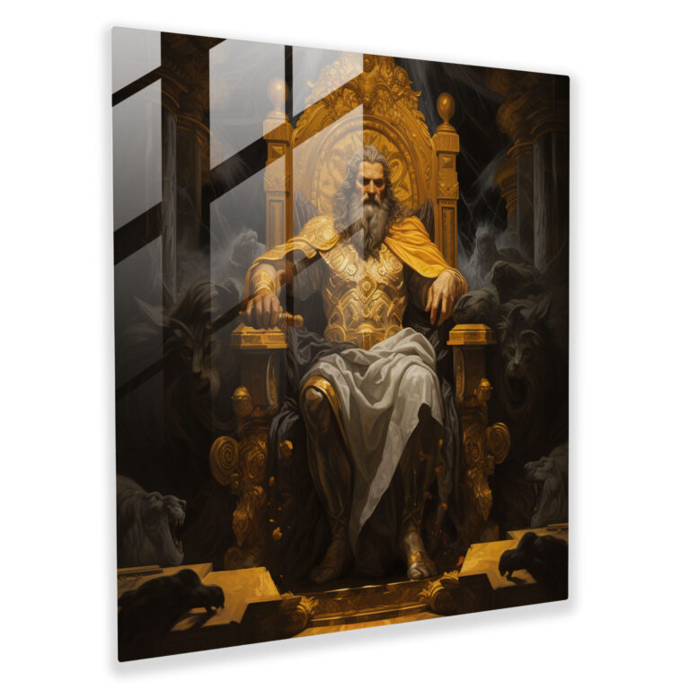 Elegant Renaissance Oil Painting Glass Print