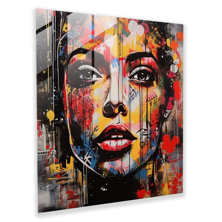 Urban Graffiti Glass Print - Street Art-inspired Wall Decoration