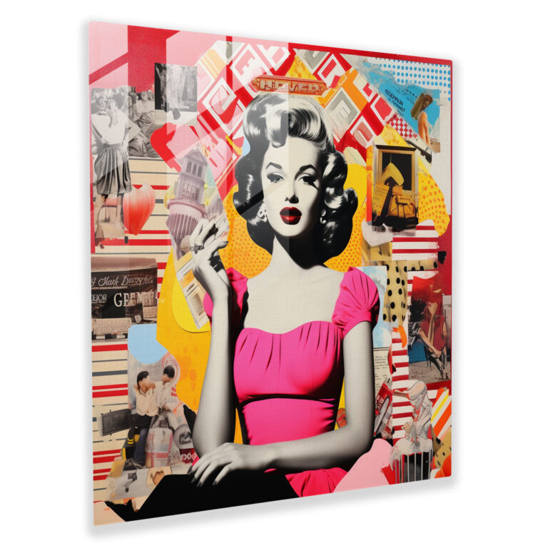 Revolutionary Glass Print – Pop Art-Inspired Collage Glass Wall Art – Home Decoration Modern Artwork