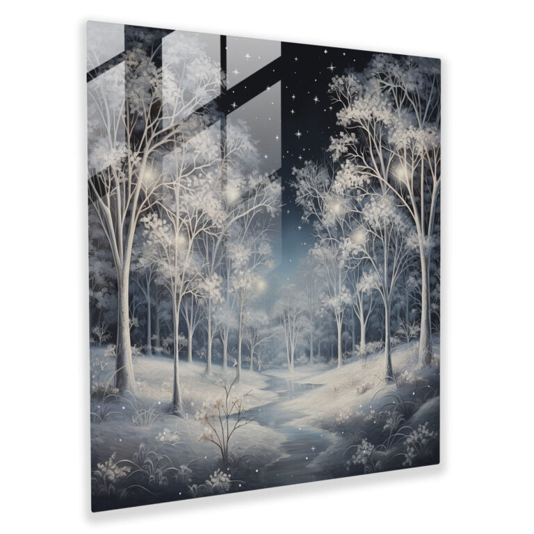 Glitter Winter Wonderland Glass Print - Glitter, Glitter, Glass Print, Home Decoration