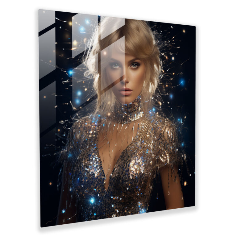 Glitter Glam Glass Print - Glitter, Fashion-Forward, Portrait, Style