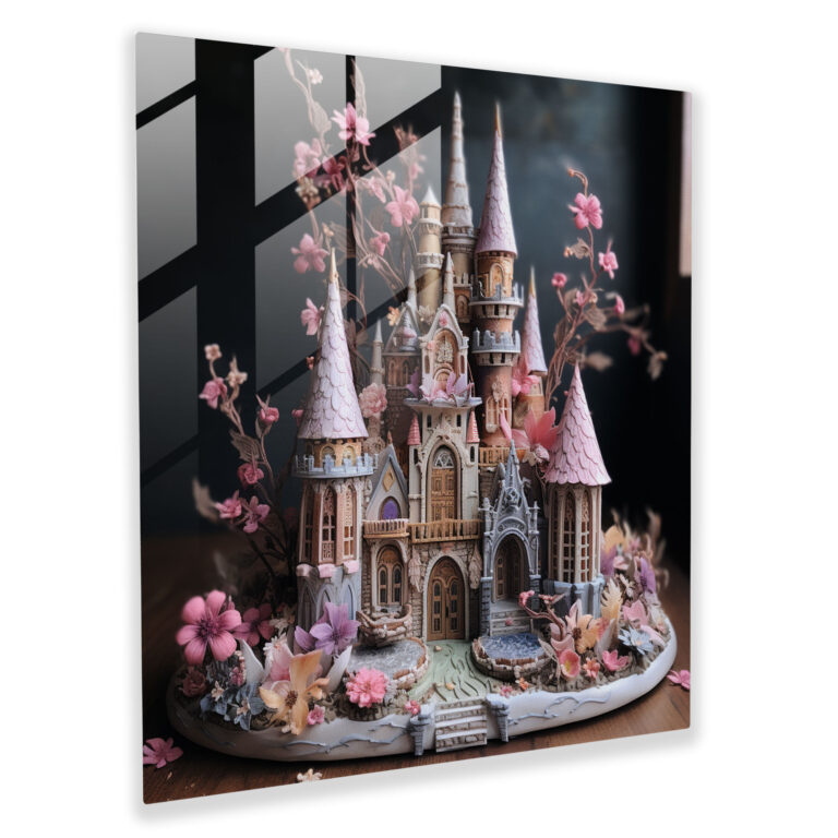 Glittery Castle Glass Print - Glitter, Glitter, Magical Creatures, Whimsical