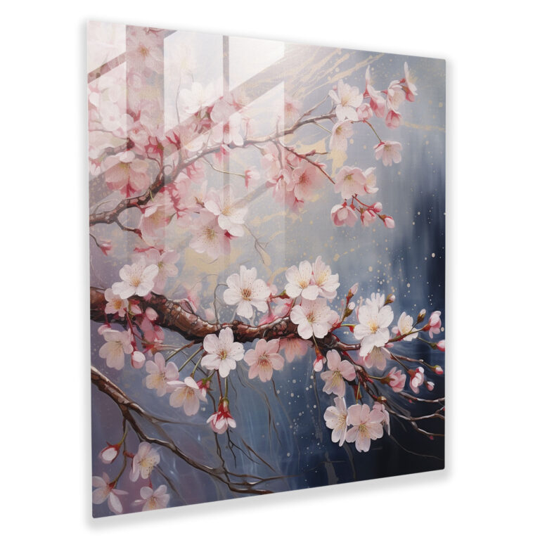 Glitter Blossoms Glass Print - Glitter, Modern Art, Transformation, Symbolizing Beauty