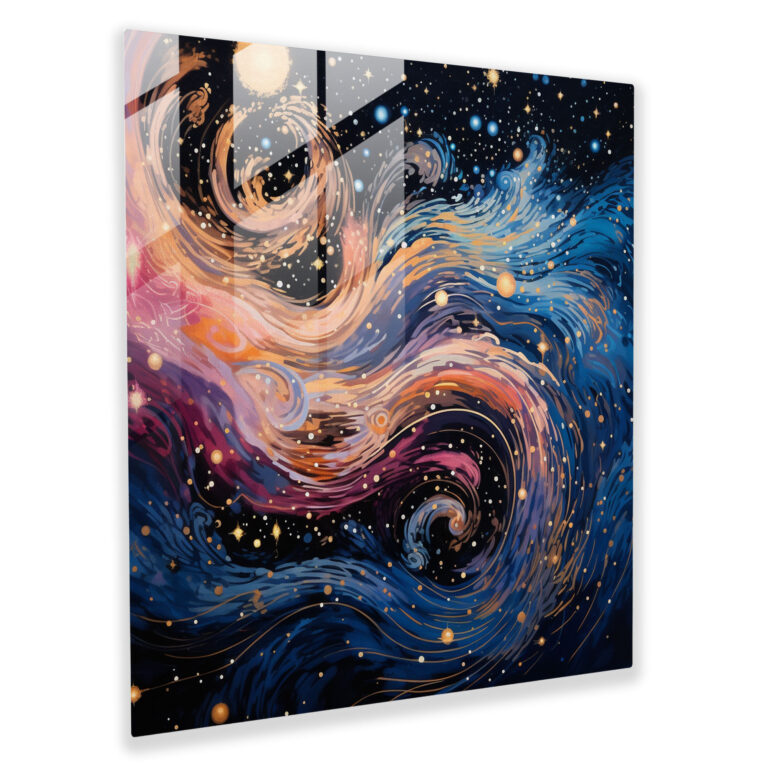 Galactic Glitter Glass Print - Glitter, Sparkling Stars, Glitter, Space