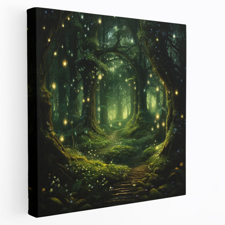 Glitter Fairy Forest Canvas Print - Glitter, Fairies, Lush Forest, Home Decoration