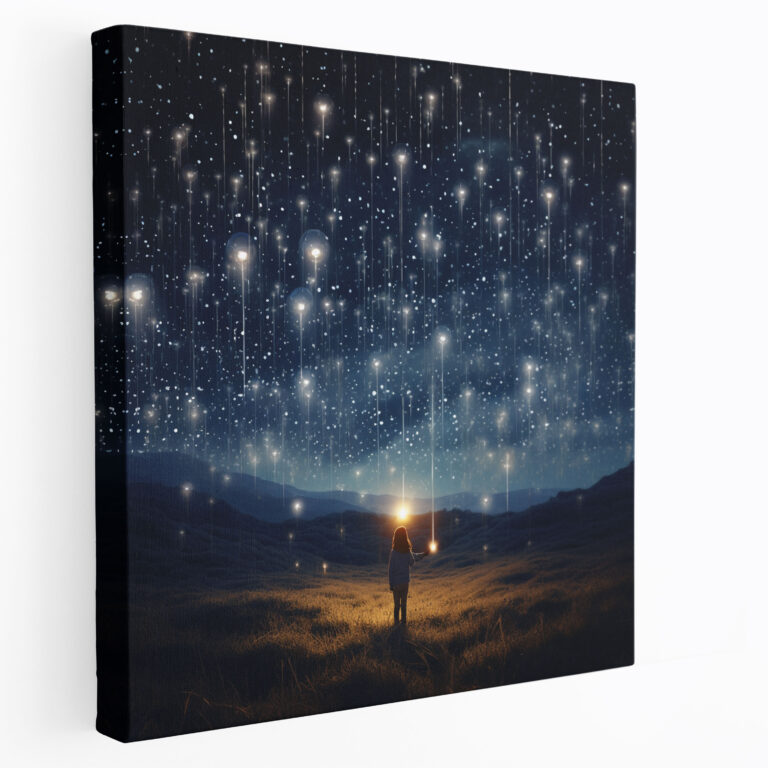 Glitter Canvas Print - Mesmerizing Night Sky - Glitter, Wall Art, Canvas Wall Art, Enchantment