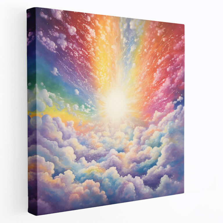Glitter Wall Art - Vibrant Rainbow Sky - Glitter, Sparkle, Wall Decoration, Sky