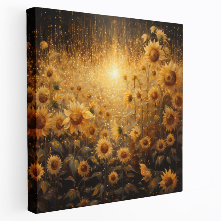Glitter Canvas Wall Decoration - Radiant Sunflower Field - Glitter, Wall Decoration, Breathtaking, Sunflower Field