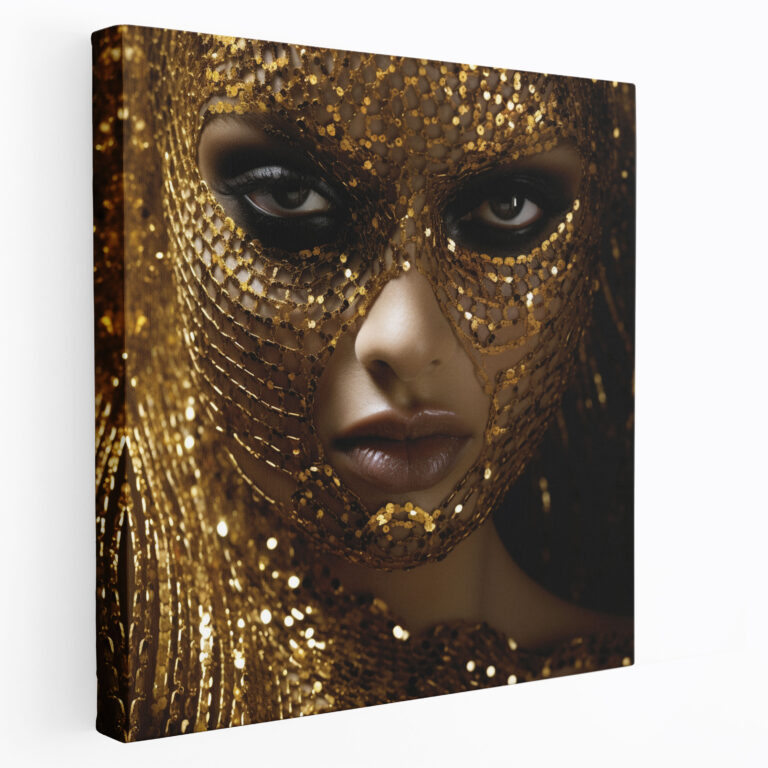 Glitter Wall Art - Golden Glamour - Glitter, Gold Sequins, Opulence, Home Decoration