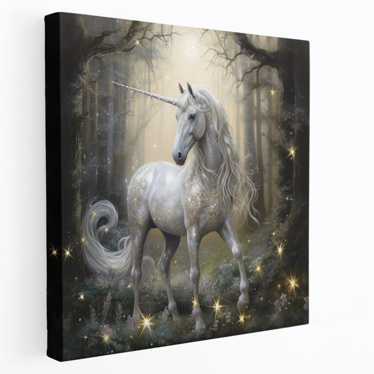 Sparkling Glitter Unicorn Canvas Print - Glitter, Wall Decoration, Home Decoration, Unicorn