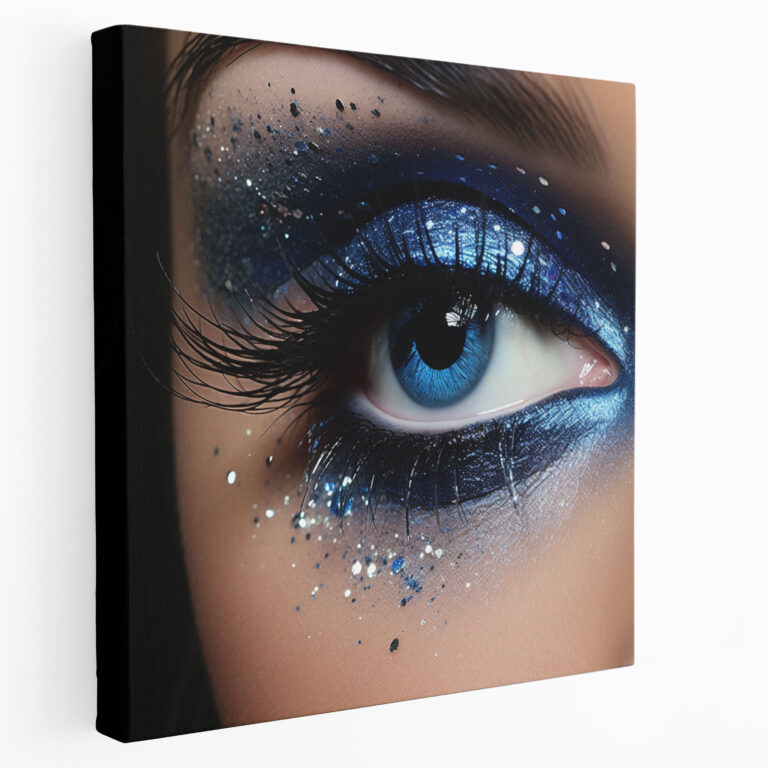 Silver Glitter Starry Night Canvas Print - Glitter, Wall Art, Magic, Awe