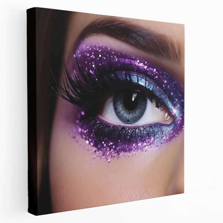 Purple Glitter Mystical Galaxy Canvas Print - Glitter, Cosmic, Home Decoration, High Quality
