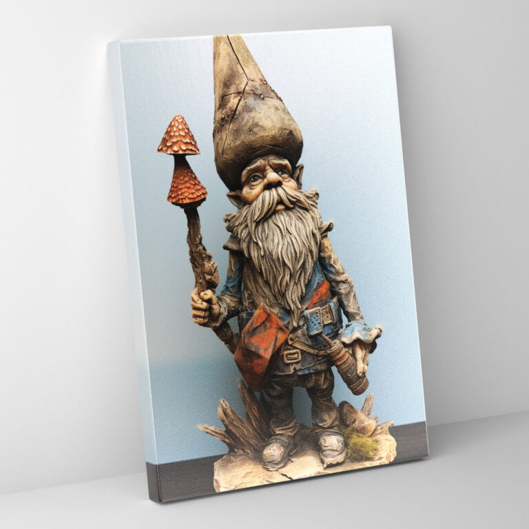 Mixed Media Gnome Wall Art - Gnome, Canvas Art, Character, Warmth