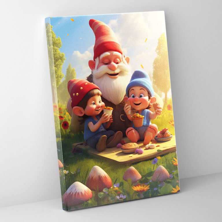 Sun-Kissed Meadow Gnome Canvas Print - Gnome, Nostalgia, Heartwarming, Wall Decoration