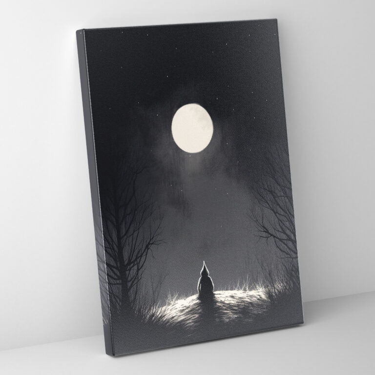 Gnome Canvas Print - Minimalist Black And White Wall Art - Gnome, Gnome, Black And White, Canvas Print