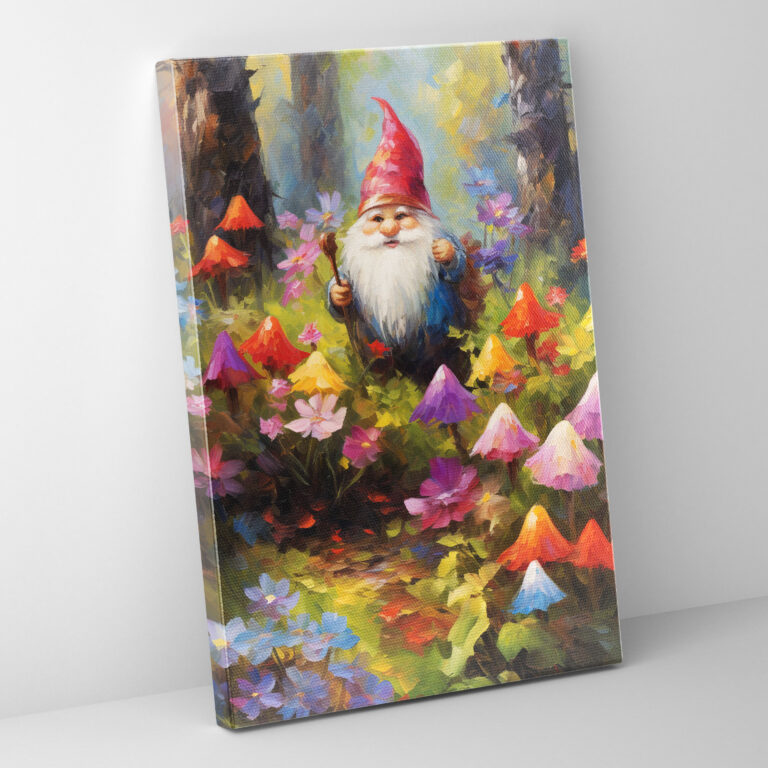 Gnome Canvas Print - Impressionist Oil Painting Wall Art - Gnome, Canvas Wall Art, Impressionist, Canvas Print