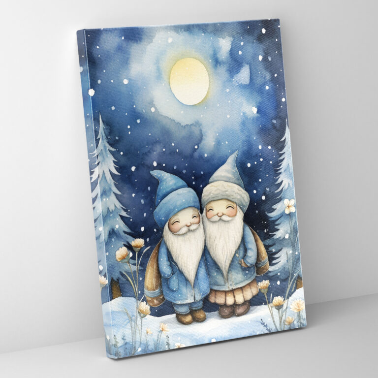 Gnome Canvas Print - Romantic Watercolor Wall Art - Gnome, Watercolor Illustration, Canvas Print, Wall Decoration