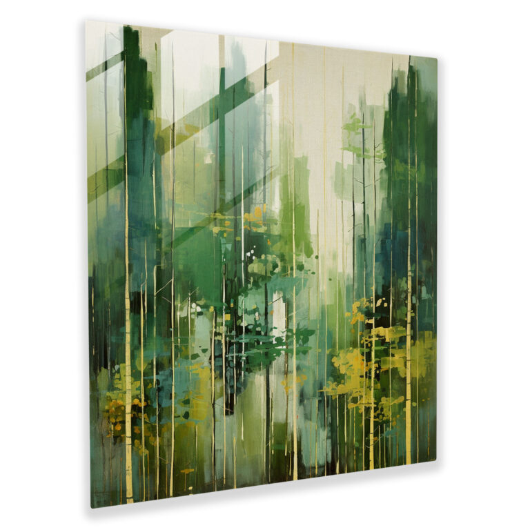 Green Pine Glass Print - Modern Abstract Wall Art - Green Pine, Modern Art, Glass Wall Art, Glass Print