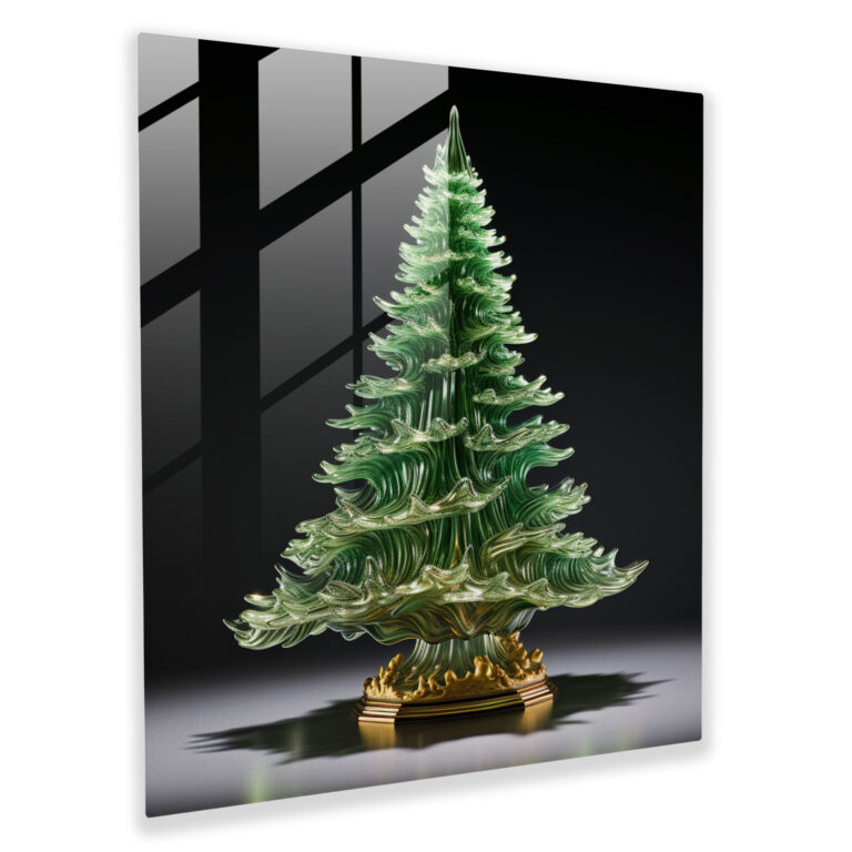 Green Pine Glass Sculpture - Surreal Tree Art - Green Pine, Glass Art, Home Decoration, High Quality Glass