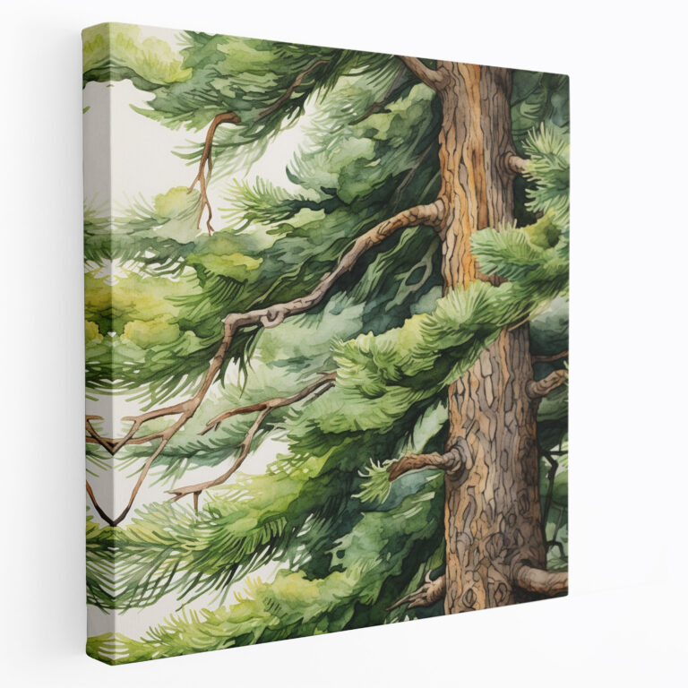 Green Pine Wall Art - Green Pine, Textured Bark, Wall Art, Nature