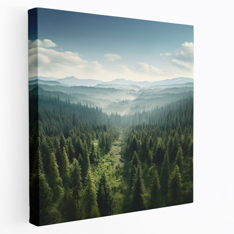 Green Pine Canvas Print - Green Pine, Wall Decoration, Home Decoration, Canvas