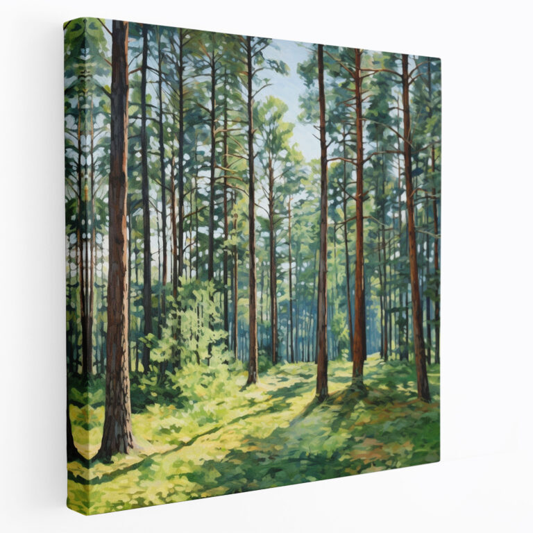 Green Pine Wall Art - Green Pine, Sunny Day, Canvas Wall Art, Canvas