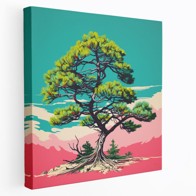 Green Pine Wall Art - Green Pine, Vibrant Green Pine Tree, Home Decoration, Pop Art Style