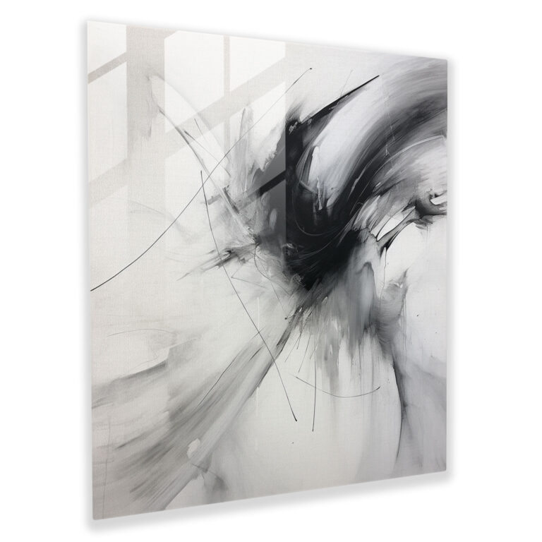 Gray Dynamics Glass Print - Gray, Gray Dynamics Glass Print, Home Decoration, Glass Art