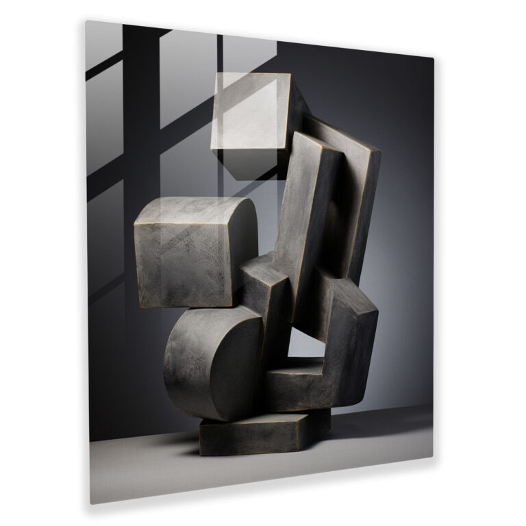 Gray Fusion Glass Print - Gray, Gray, Modern Art, Shapes