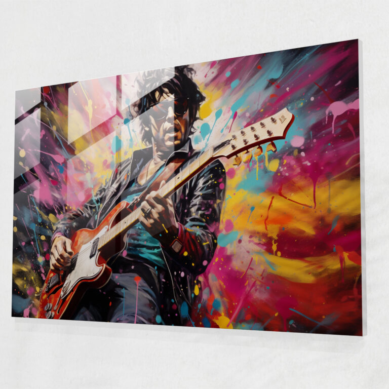 Graffiti Glass Wall Art - Legendary Musician Portrait - Graffiti, Glass Print, Musician, Glass Art