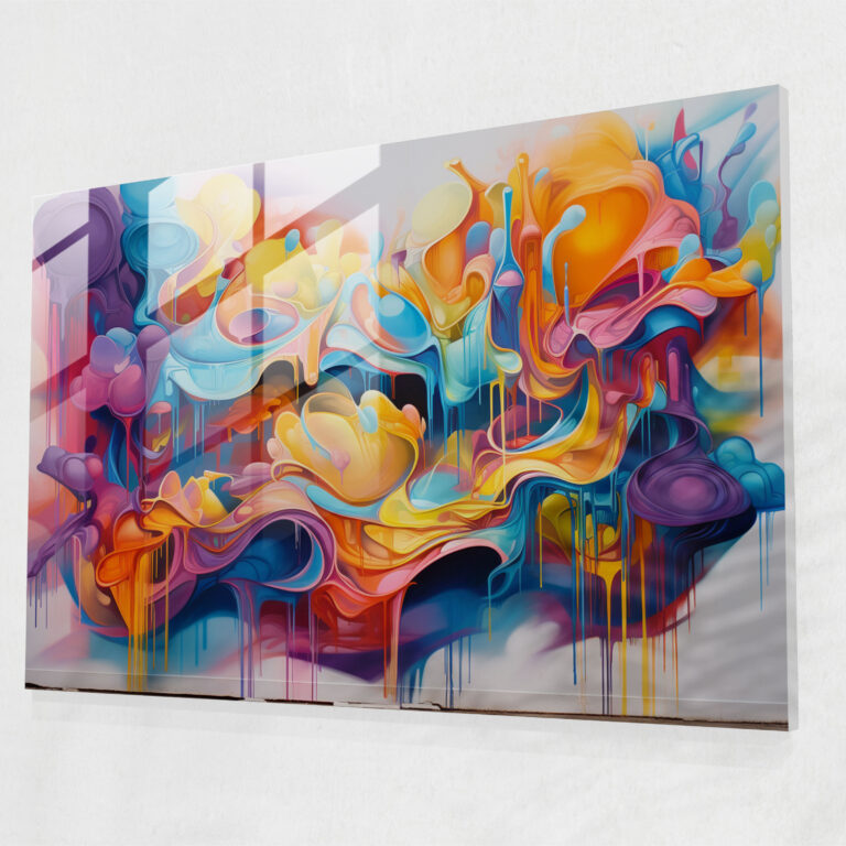 Graffiti Glass Print - Colorful Abstract Shapes - Graffiti, Vibrant, Creativity, Explosion