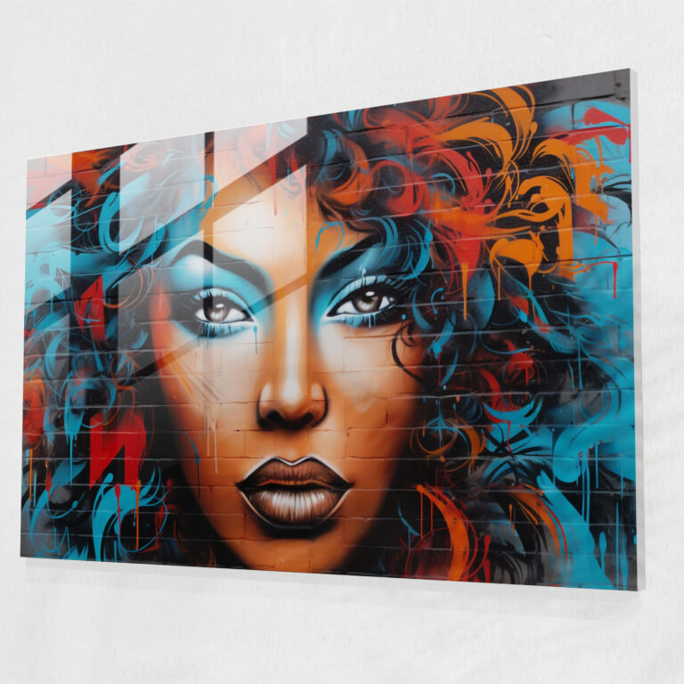 Graffiti Glass Wall Art - Urban Street Art Rebellion - Graffiti, Spirit, Rebellious, Spray-Painted