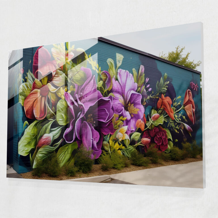 Graffiti Glass Print - Nature's Urban Canvas - Graffiti, Urban Wall, Fauna, Nature Graffiti